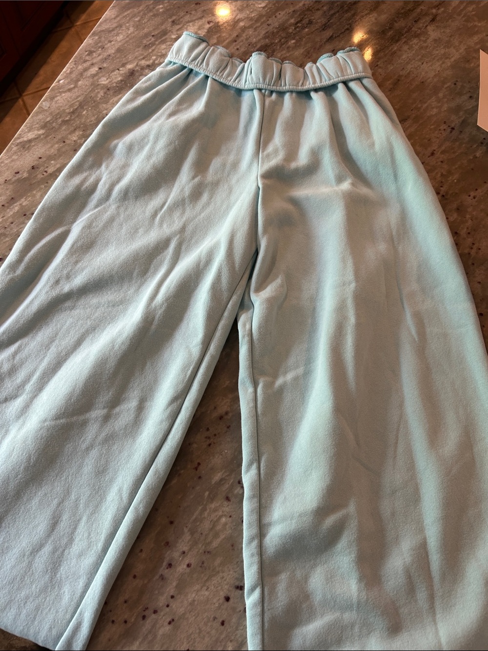 Urban Outfitters Pale Blue Wide-Leg Elastic Waist Pants
